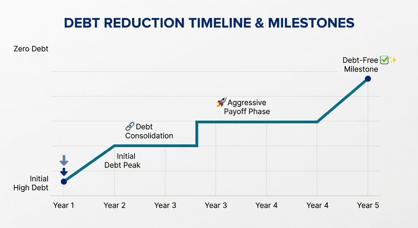 Línea de tiempo de reducción de deudas